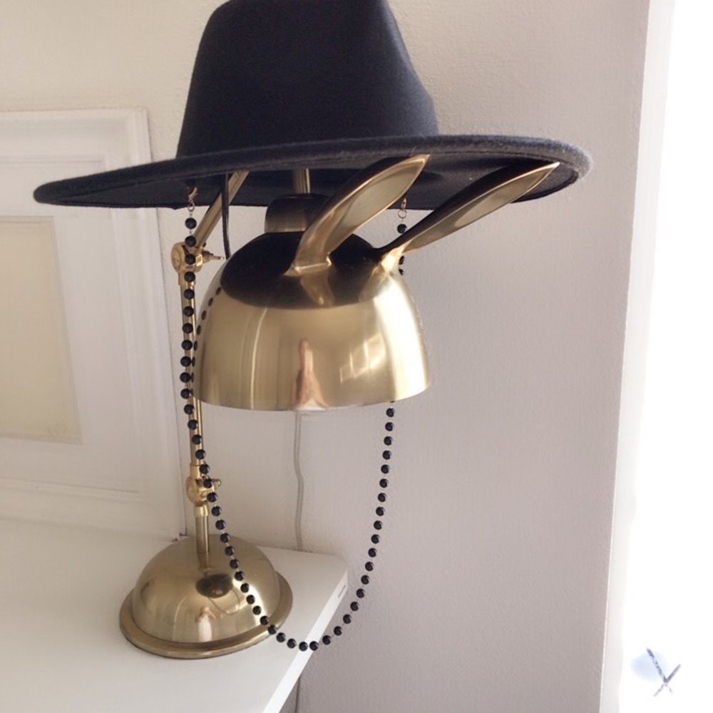 Hat Medium Fedora With String Pearls Black - image 4